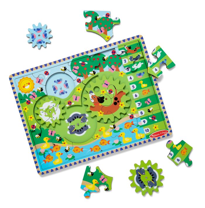 Location jouets - Melissa & Doug - Puzzle à Engrenages La Poursuite Des Animaux
