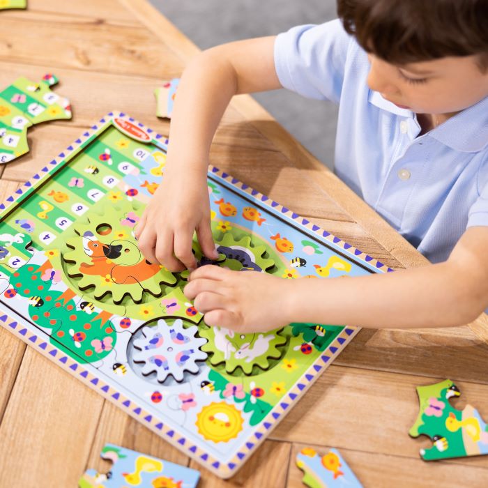 Melissa & Doug - Puzzle à Engrenages La Poursuite Des Animaux