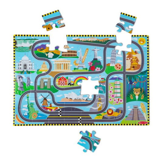 Location jouets - Melissa & Doug - Puzzle Géant De Sol Course Autour Du Monde
