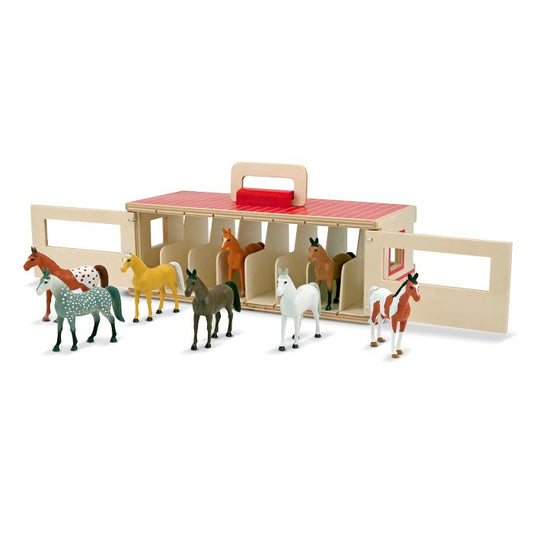 Location jouets - Melissa & Doug - Écurie de chevaux de spectacle.